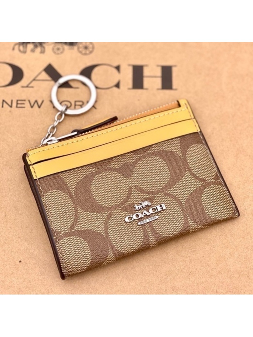 Coach Mini Skinny ID Case Small Wallet in
Signature Canvas